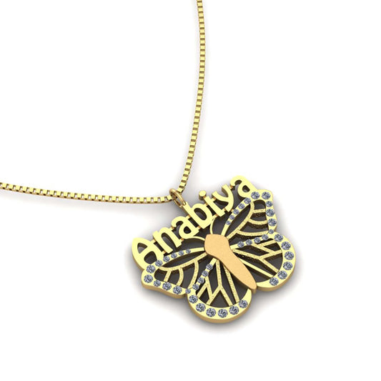 Stone Butterfly Fancy Design Necklace Anabia Style