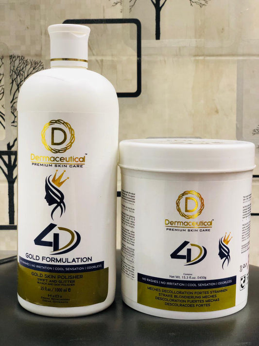 Dermaceutical 4D Gold formulation skin polish and bleach powder
