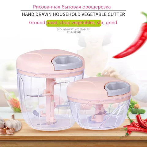Multi-functional High Quality Mini Food Chopper - 170 ml - Manual Meat Grinder & Mini Vegetable Garlic Cutter - Kitchen Tools