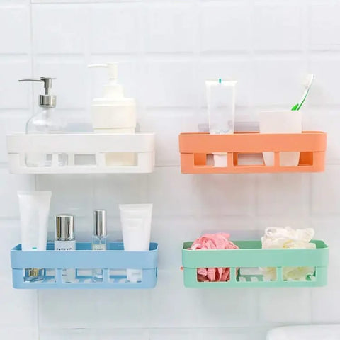 Drainage Self Adhesive Bathroom Shelf Rack (MixRandom color)