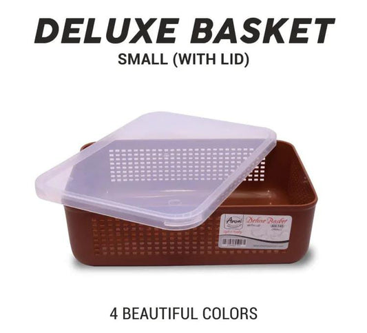 Deluxe basket with Lid, Storage basket with Lid small