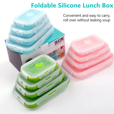 Silicon Foldable Food Storage Container  (4 pieces)