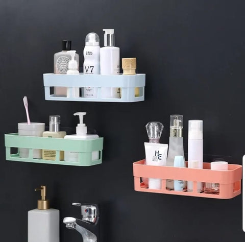 Drainage Self Adhesive Bathroom Shelf Rack (MixRandom color)