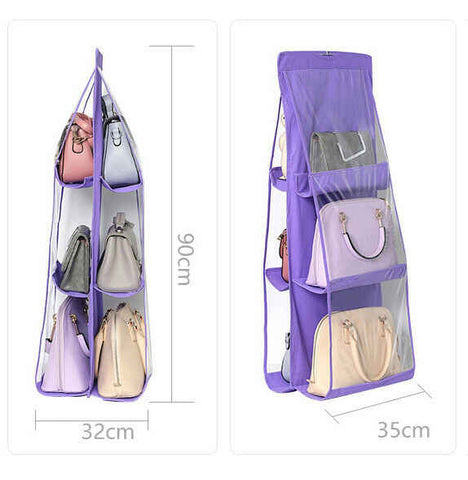 6 Pockets Folding Hanging Handbag Purse  each