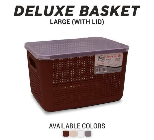 Deluxe basket with Lid, Storage basket with Lid Large