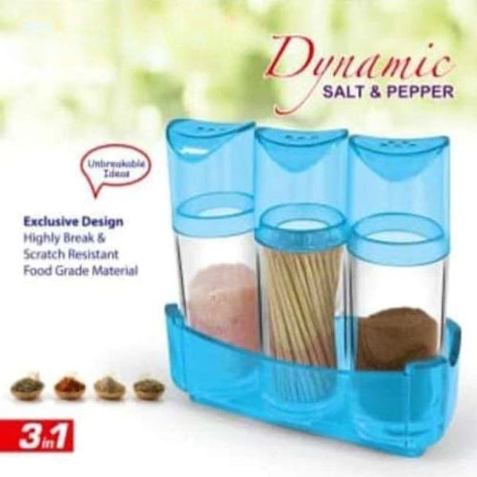 Imperial 3 In 1 Dynamic Salt And Pepper Condiment Spice Rack