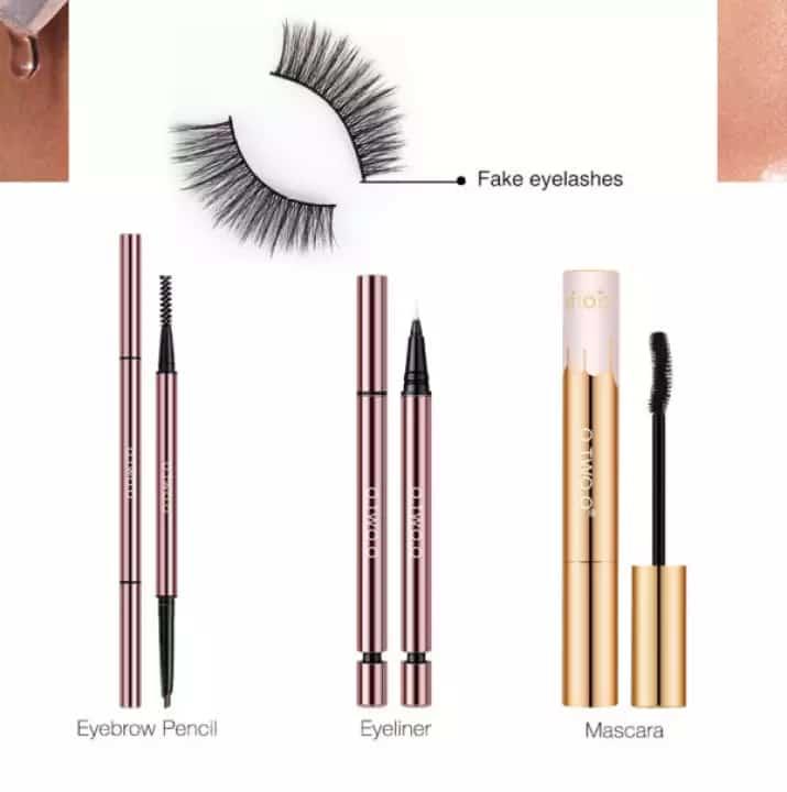O.Two.O 4in1 Eye makeup kit LASHES ,MASCARA ,EYEBROW PENCIL, EYE MARKER LINER Original