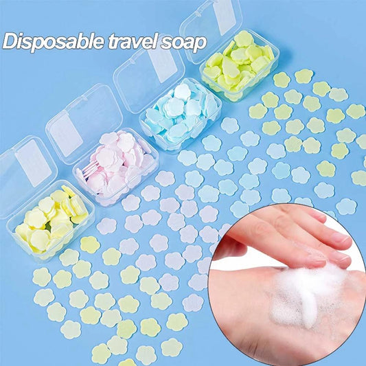 100Pcs Portable Petal Soap Paper Hand Face Cleansing AurDekhao.pk