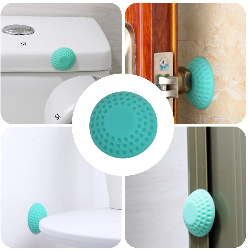 Door Handle Stopper with Self-Adhesive Silicone Rubber Wall Protector ( 4 Pieces )