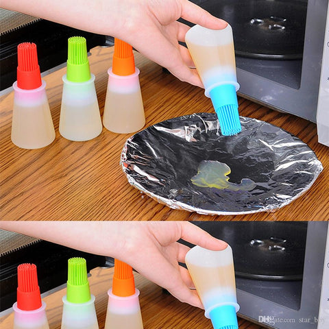 Basting Brush and Silicone Oil Bottle