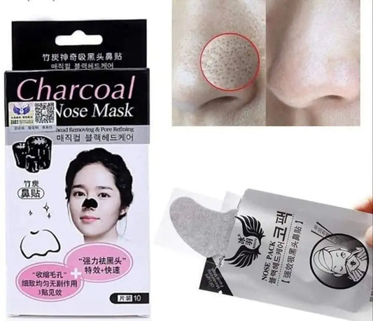 Charcoal Nose Strips Cleansing Blackhead Pore Peel Off Pack Removal (10 strips) Nose Mask