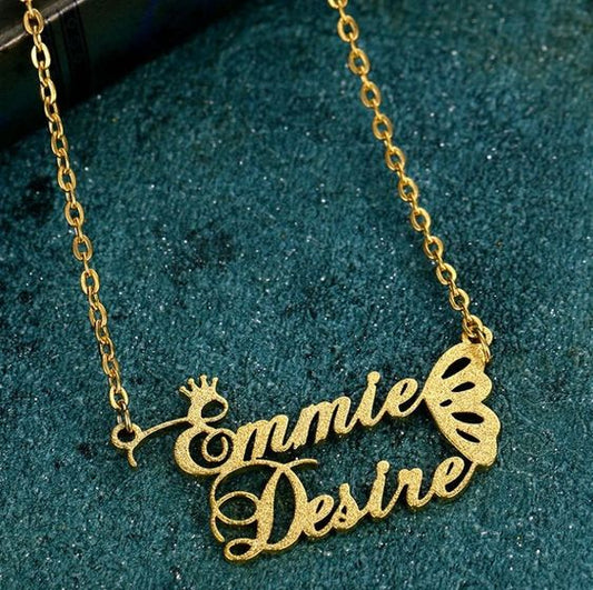 Wing Design Name Necklace