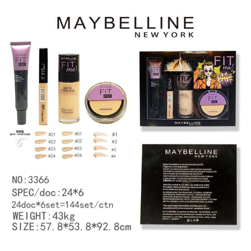 Maybelline 4 pcs set premier, councilor, foundation, face powder
