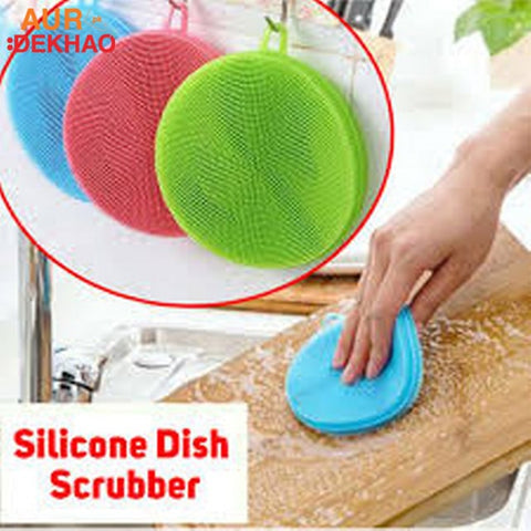 3 pcs Silicon Dish Washing Scrubber Pad AurDekhao.pk