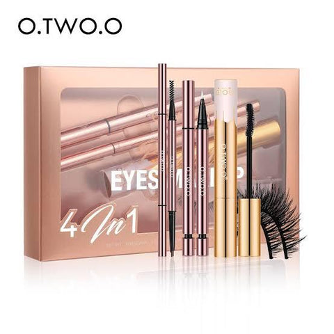 O.Two.O 4in1 Eye makeup kit LASHES ,MASCARA ,EYEBROW PENCIL, EYE MARKER LINER Original