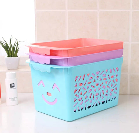 Cute Colorful Kitchen Plastic Storage Fruits & Vegetables Basket