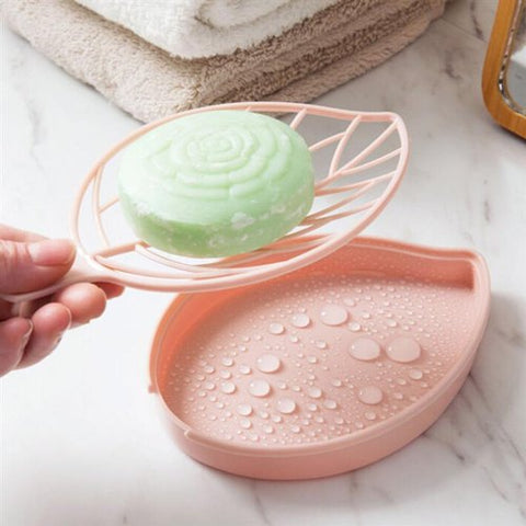 Soap Dispenser in the Shape of a Leaf with Draining Tray