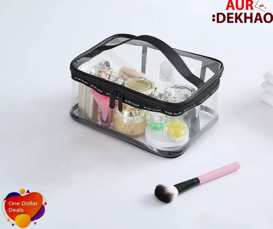 Transparent Clear Cosmetic Bag, Portable Toiletry Bag, Zipper Organizer