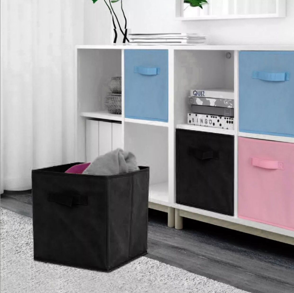 Foldable Storage Cubes Organizer Basket Bin Storage Boxes Storage Container with Handles for Travel Moving