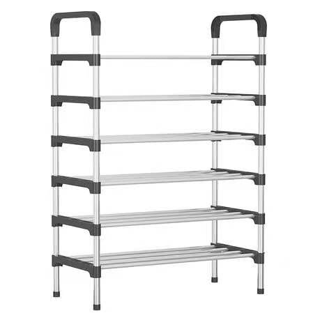 6 Layer shoe rack/ Tier Colored stainless steel Stackable Shoes Organizer Storage Stand AurDekhao.pk
