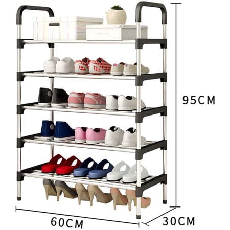 6 Layer shoe rack/ Tier Colored stainless steel Stackable Shoes Organizer Storage Stand AurDekhao.pk