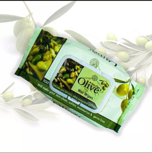 Olive 🫒 wet wipe skincare flip top closure for all skin types