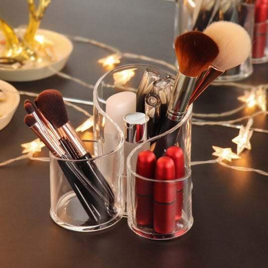 Acrylic Cosmetic Organizer Box S Shape Makeup Brush Holder AurDekhao.pk