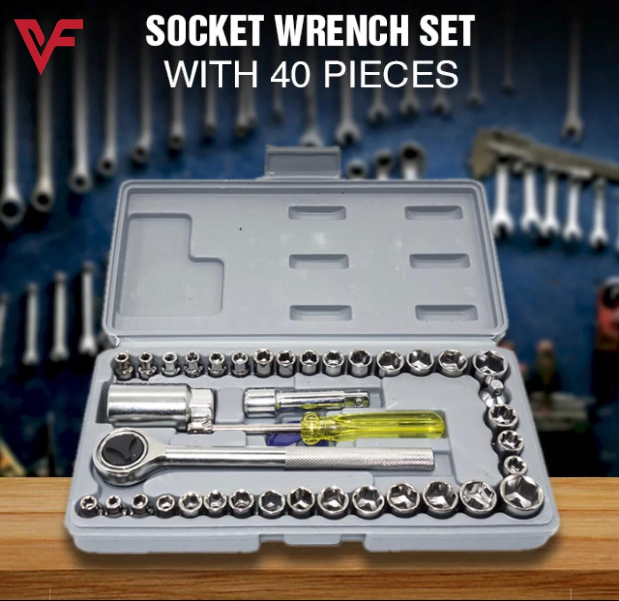 40 Pcs Socket Wrench Set Aiwa Tool Kit AurDekhao.pk