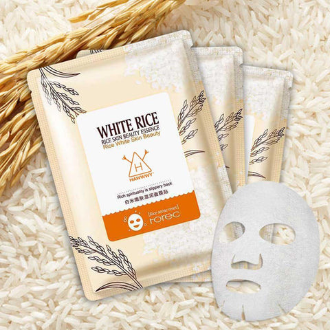 MASK WITH WHITE RICE FACE SHEET