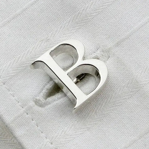 Silver Alphabet English Letters Cufflinks for Women's Men's Shirts Cufflinks