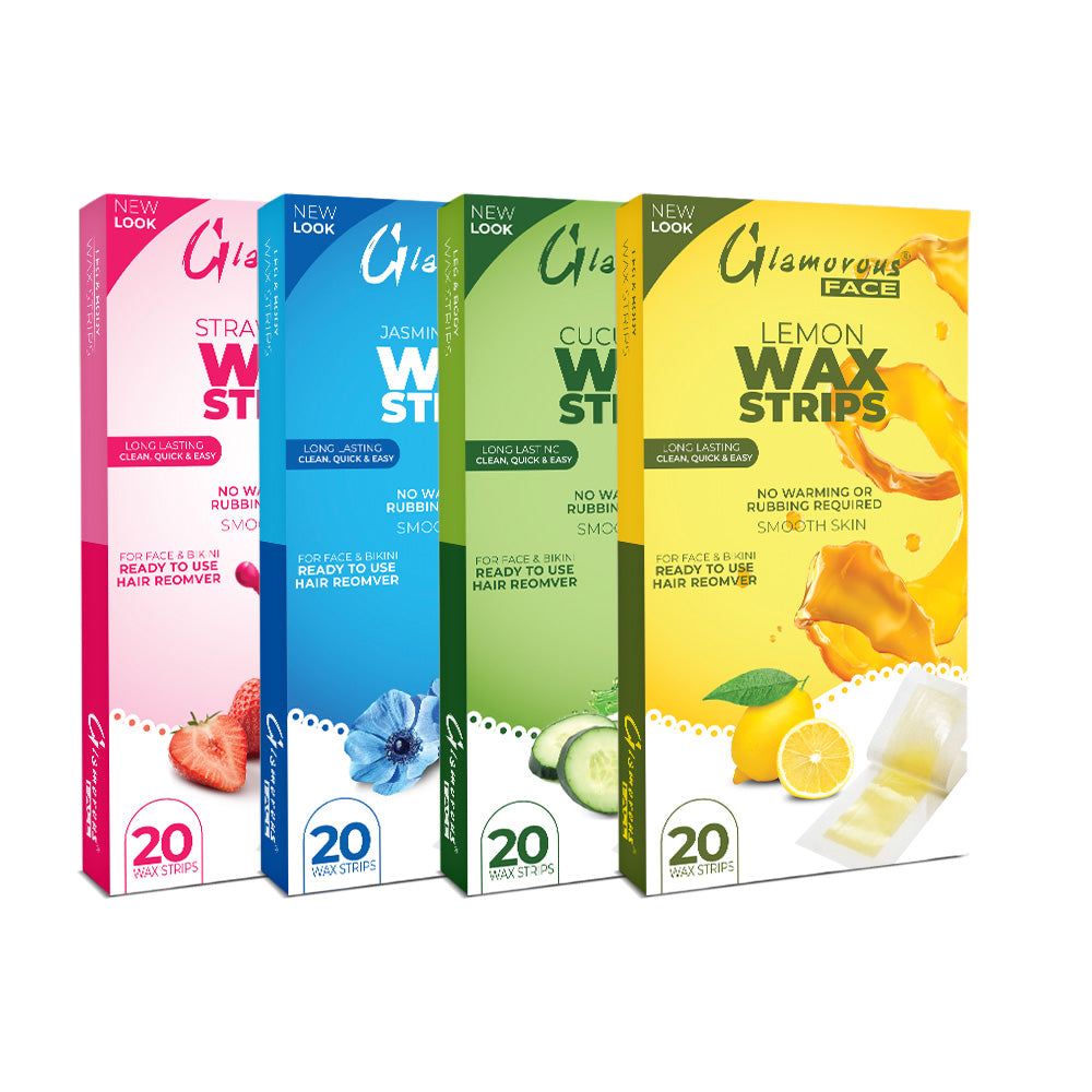 Glamorous Face Body Wax Strips 4 Flavors 360