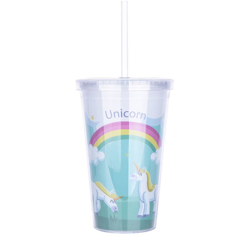 Unicorn Fancy Straw Glass