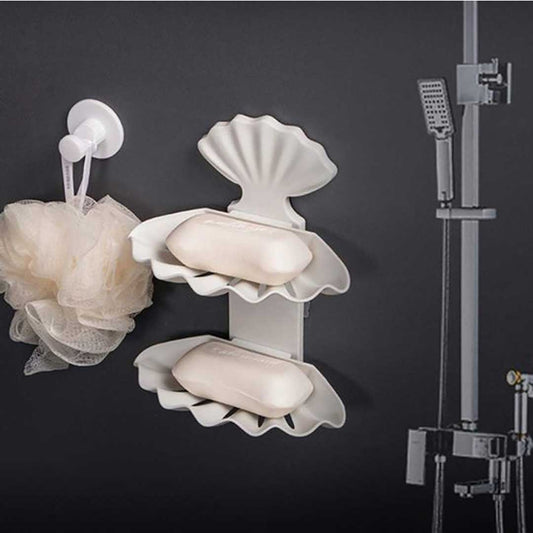 Bathroom Soap Holder in the Shape of a Double Layer Shell
