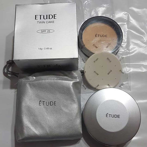 Twin cake face Powder Foundation Base With Refill - Etude