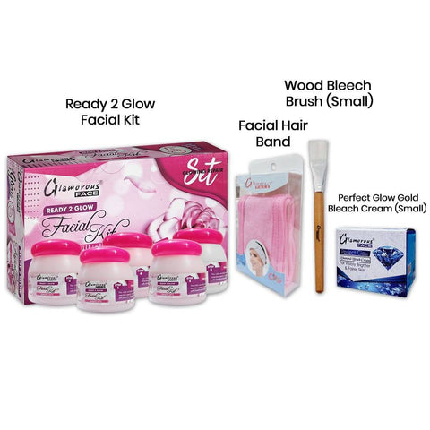 Facial Kit + Facial Hair Band + Wood Bleach Brush + Bleach Cream