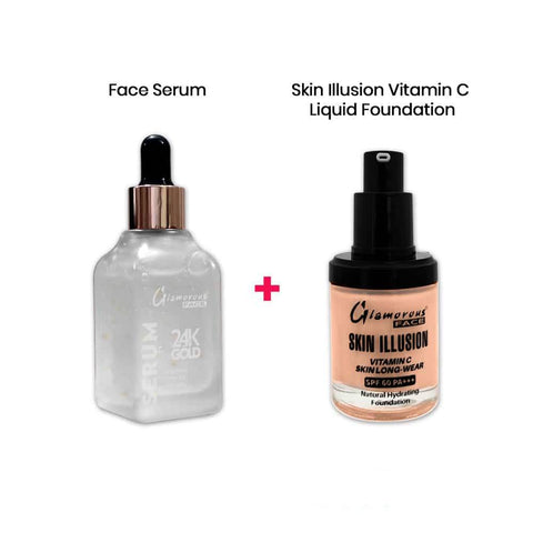 Face Serum + Skin illusion Vitamin C Liquid Foundation