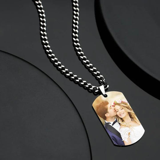 Photo DogTag Lovers Necklace Picture Necklace