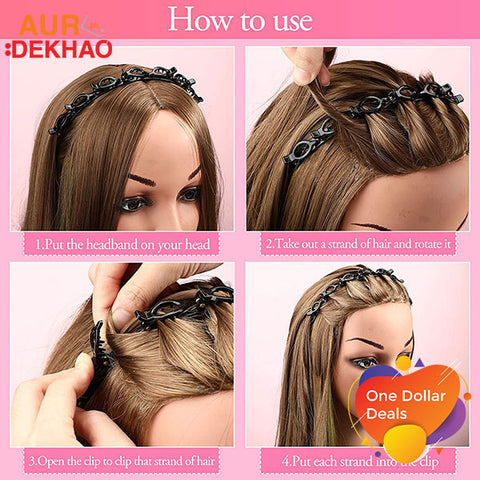 8 Small Clips Hair Twister Headband AurDekhao.pk