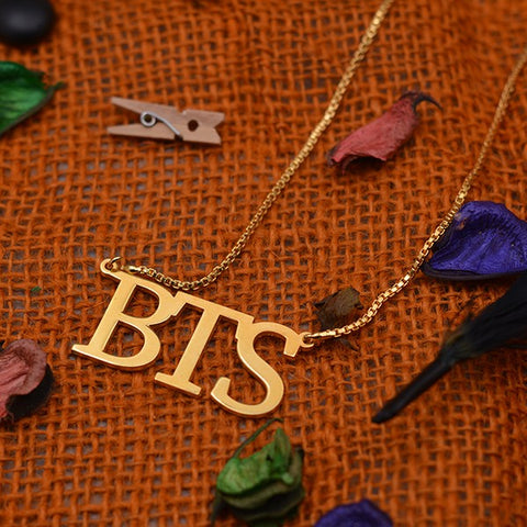 BTS Initial Name Letter Necklace