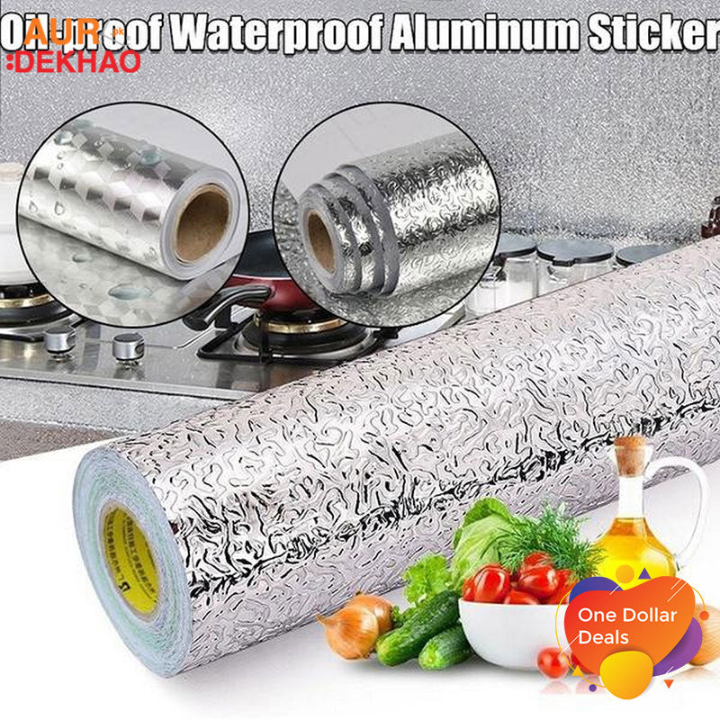 Stickers in Silver Aluminum Foil for the Kitchen (Small Rolls Size 30cm X 100cm)