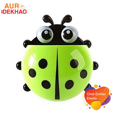 Toothbrush holder in the shape of a ladybug