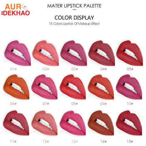 MISS ROSE Matte Lip Cream Palette in 15 Colors