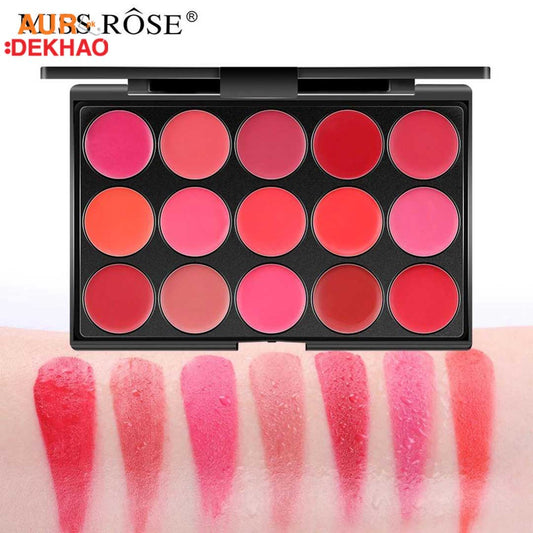 MISS ROSE Matte Lip Cream Palette in 15 Colors