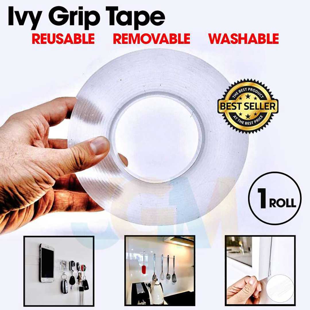 IVY Grip Tape Magic Reusable Double Side PU Gel Tape (3 Meter)