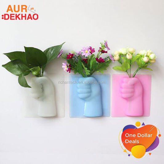 Vase with Magic Silicone Sticky  ( flowers not included )