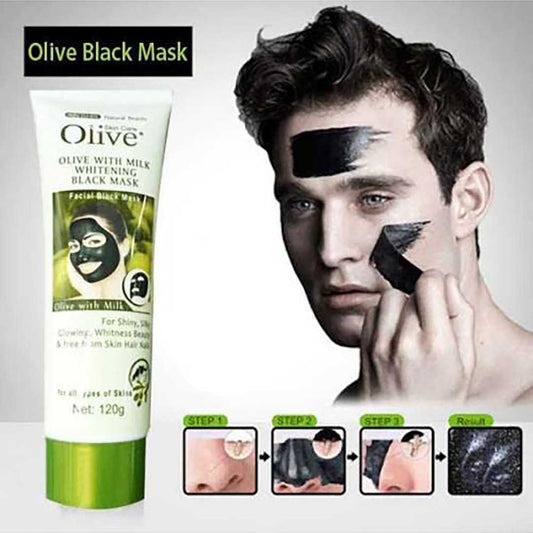 Allergy-free Olive Black Face Mask with Milk Whitening Formula
