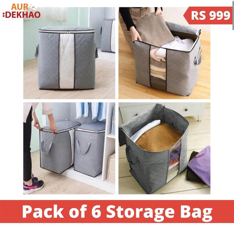 Pack of 6 Foldable Storage Bags
