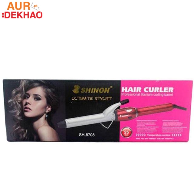 Shinon Professional Titanium Curling Barrel Ultimate Stylist Hair Curler (SH-8708) - AurDekhao.pk