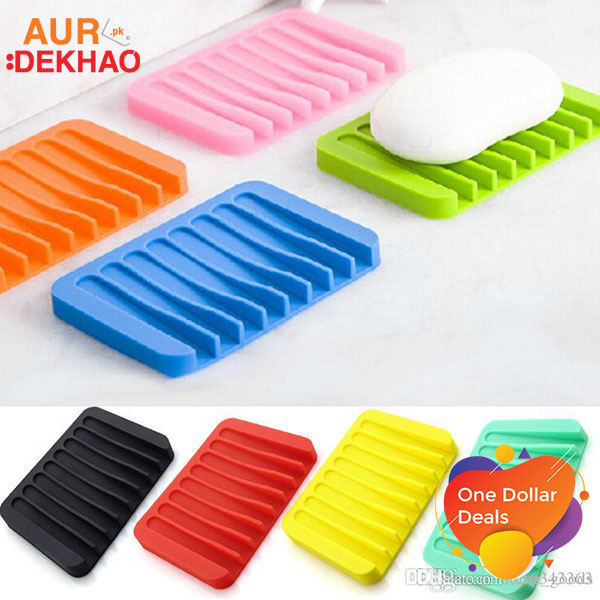 Dish Soap Holder Tray with Silicone Drying Mat