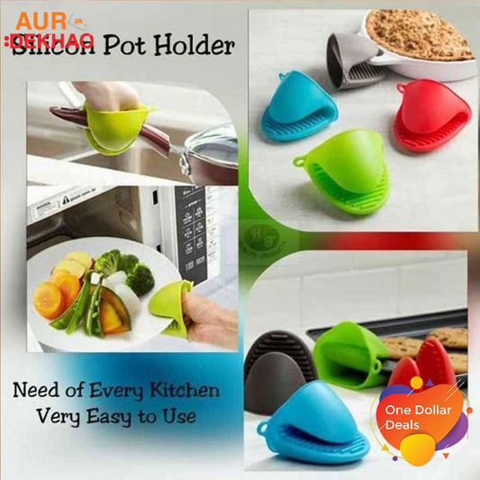 Cooking Finger Protector Silicone Hot Pot Holder (Pair)